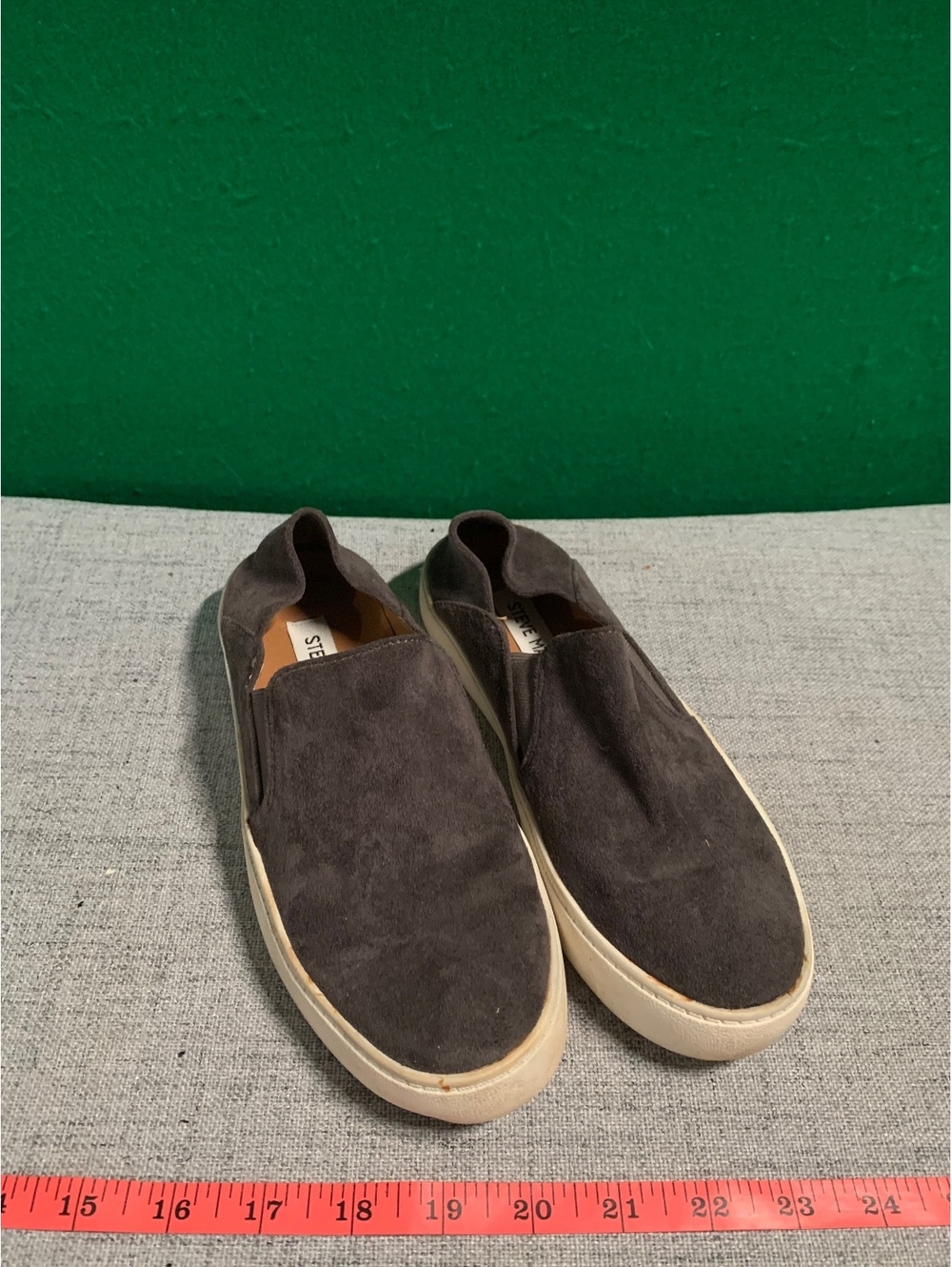 Gray slip on casual shoes